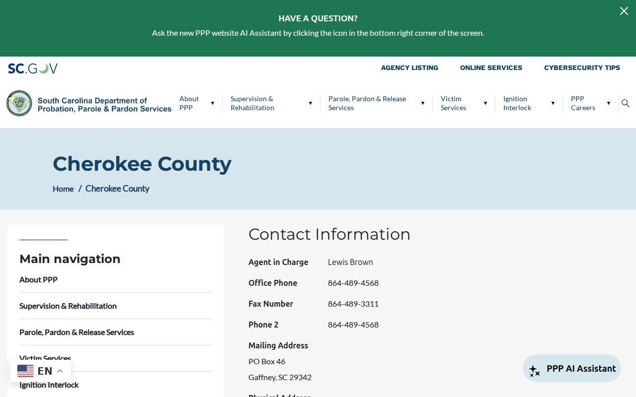 Cherokee County criminal supervision records office