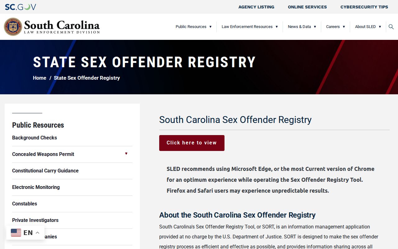 SLED guidance for Cherokee County sex offender registry removal